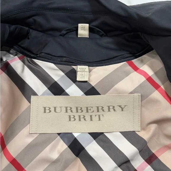 Burberry Black Trench Coat with Signature Check Cuff - Picture 3 of 3